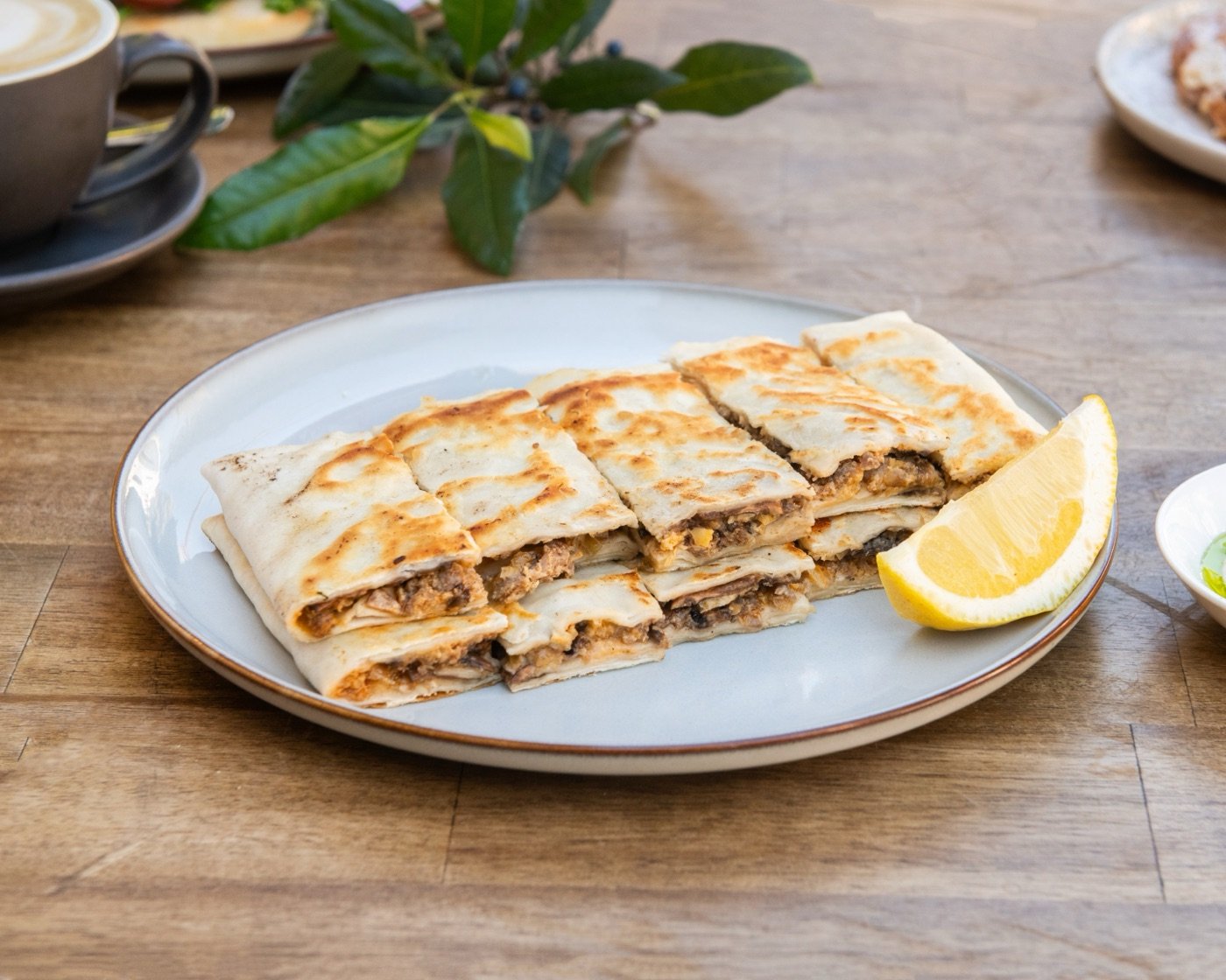 Freshly griddled gozleme at Cappadocia Cafe Darlinghurst